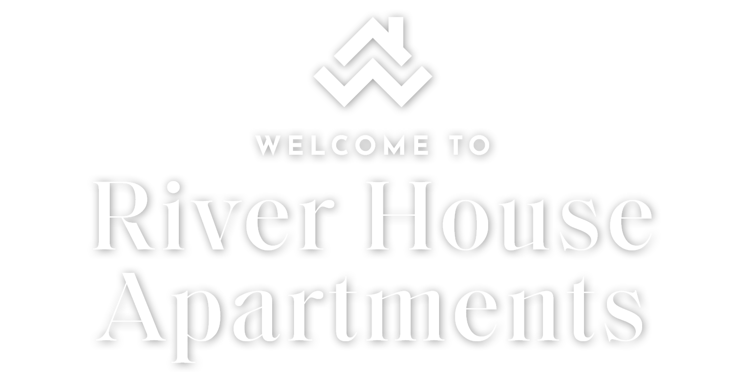 White logo at River House Apartments, Virginia, 23504